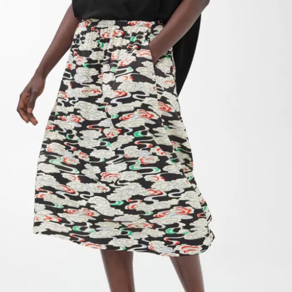 Arket Washed Satin Skirt